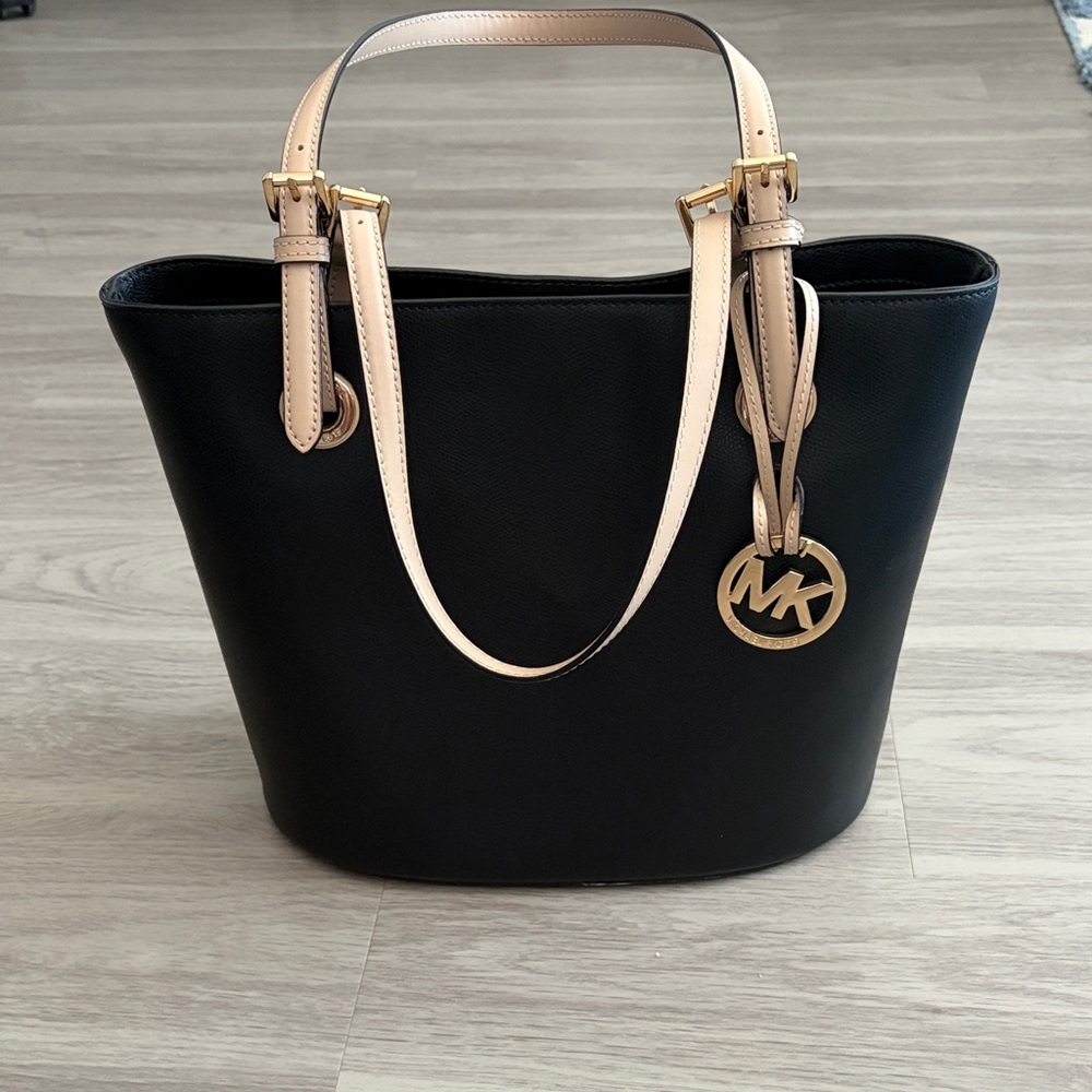 Michael Kors Black Tote with Tan Handles - OBO